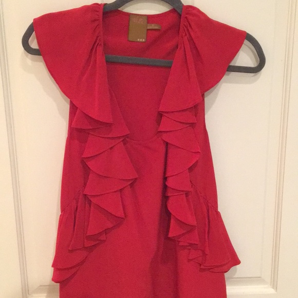 Ali Ro Ruffles Red Top - Picture 6 of 8
